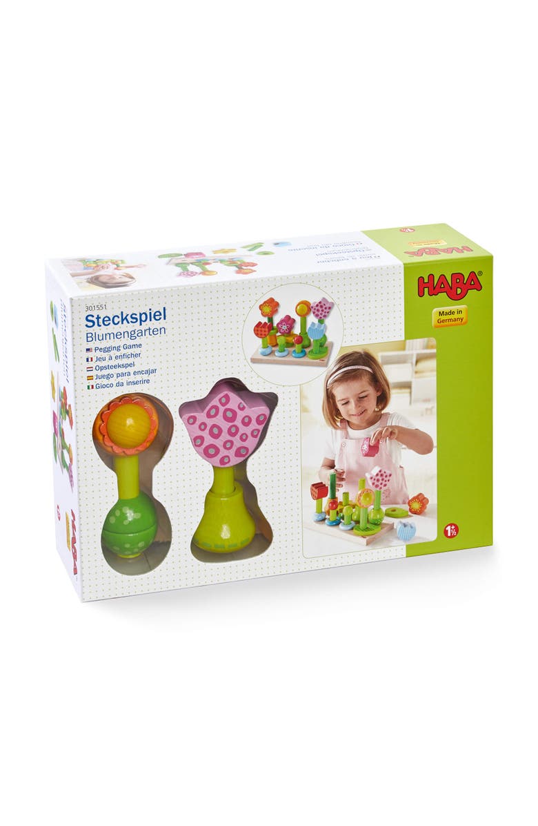 HABA Flower Garden Wooden Sorting & Shape Sorter Game Montessori Toys for 2 Year Old, Fine Motor Stacking Toys for Toddlers 1-3, Made in Germany, Alternate, color, Multi
