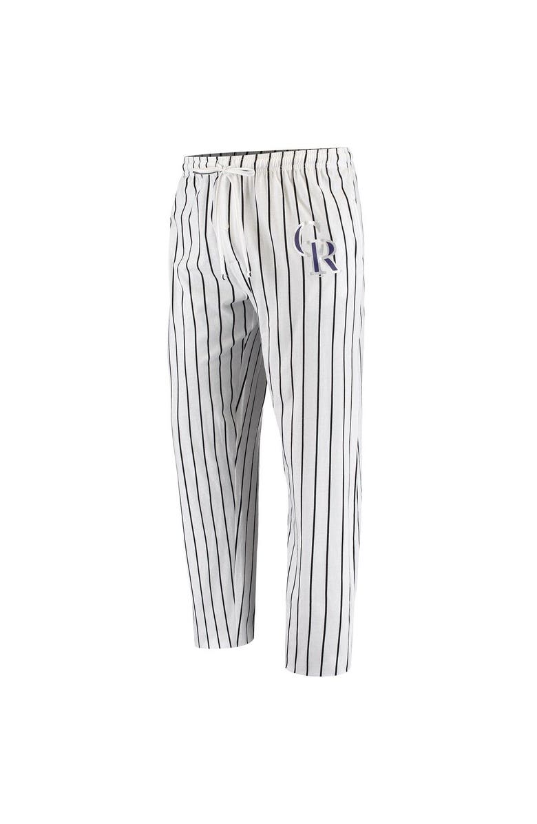 CONCEPTS SPORT Men
s Concepts Sport White Colorado Rockies Vigor Pinstripe Pants, Alternate, color, White