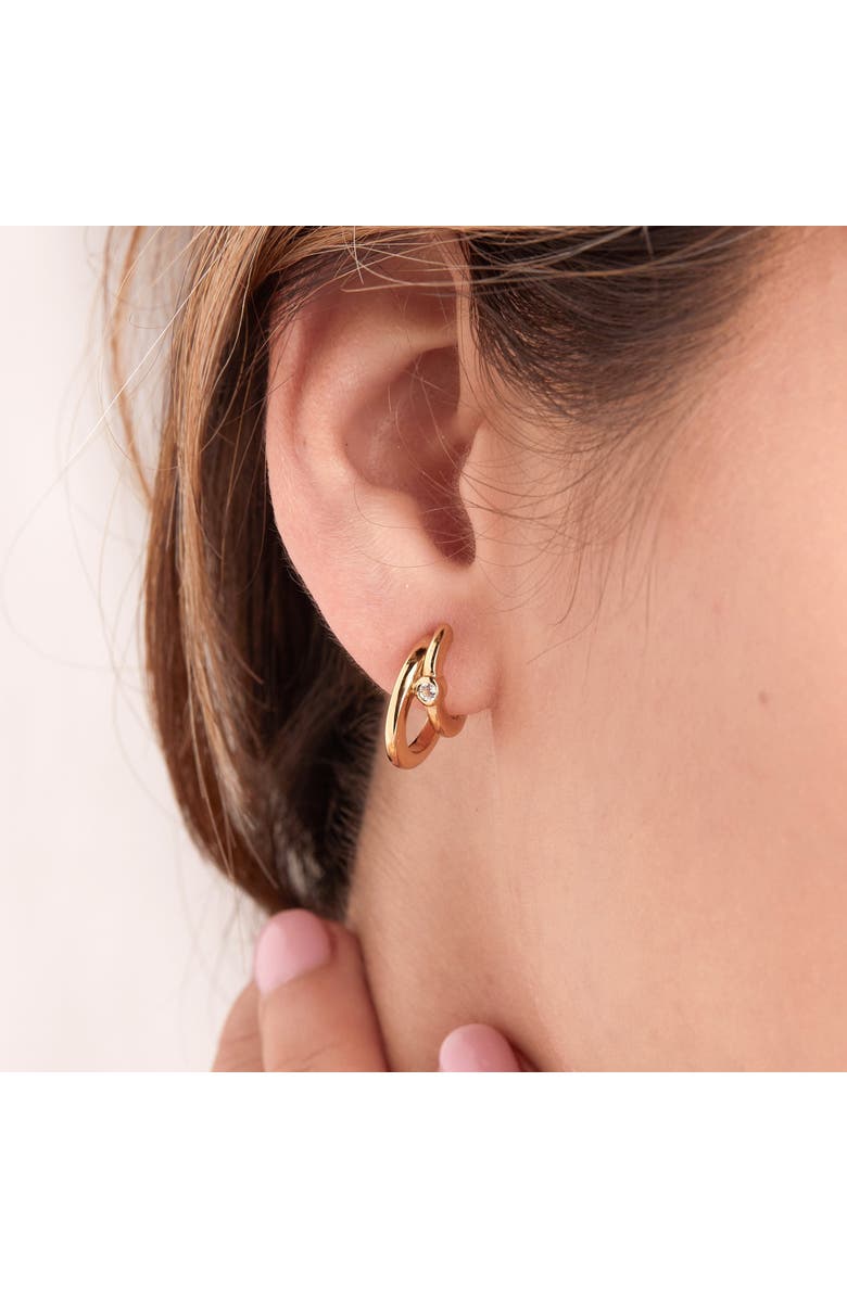 Sara Patino Gold Dynamic Double Hoop Earrings, Alternate, color, Gold