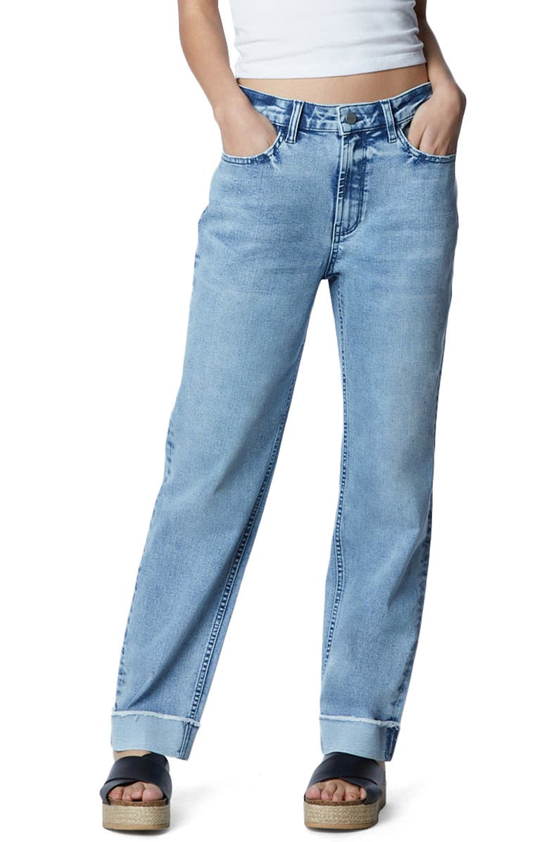 HINT OF BLU Effortless High Waist Frayed Boyfriend Jeans, Main, color,