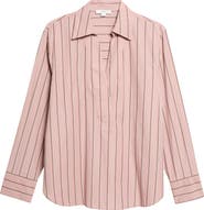 Vince Stripe Relaxed Cotton Popover Shirt