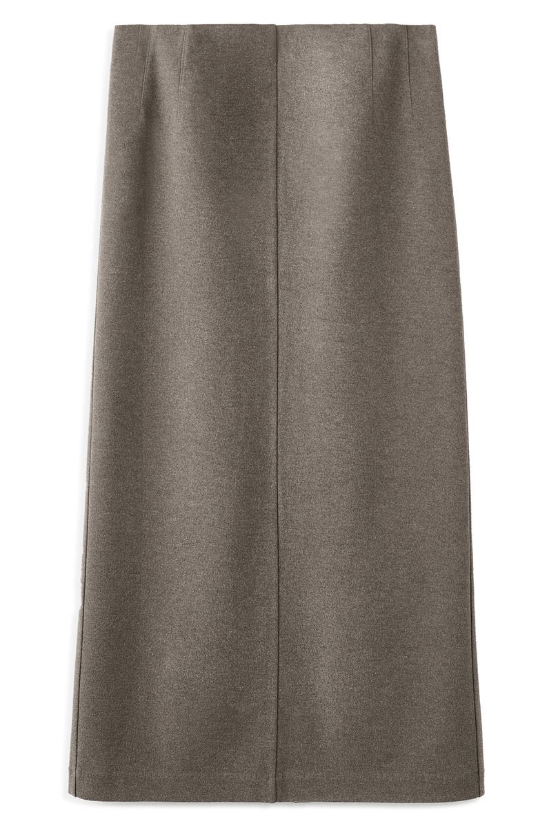 MANGO Opening Pencil Skirt, Alternate, color, Medium Brown