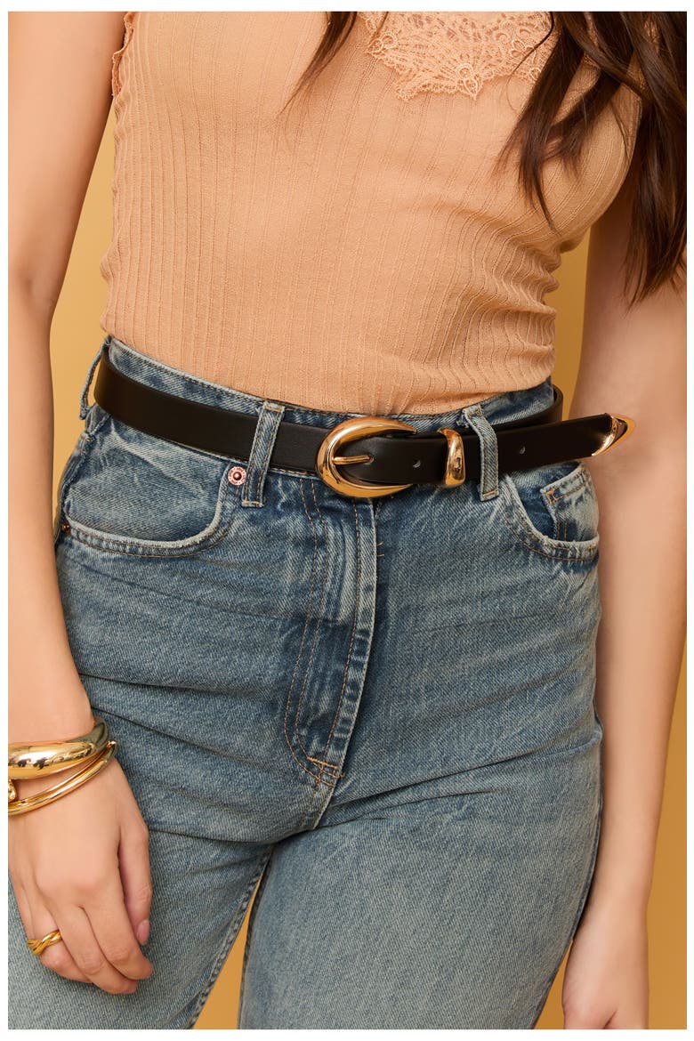 Marisa Leather Belt, Alternate, color, BLACK/ GOLD