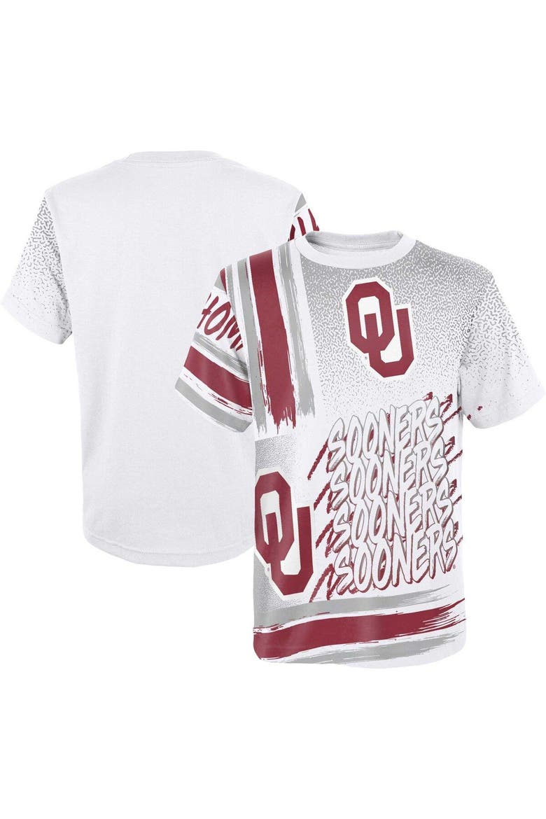 Youth White Oklahoma Sooners Gametime Multi-Hit T-Shirt, Main, color, White