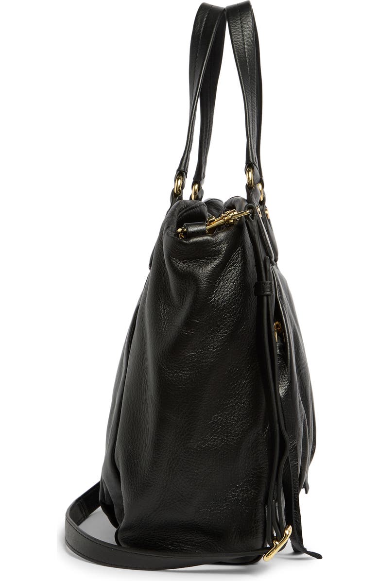 AIMEE Unsubscribed Convertible Leather Shopper, Alternate, color, Black
