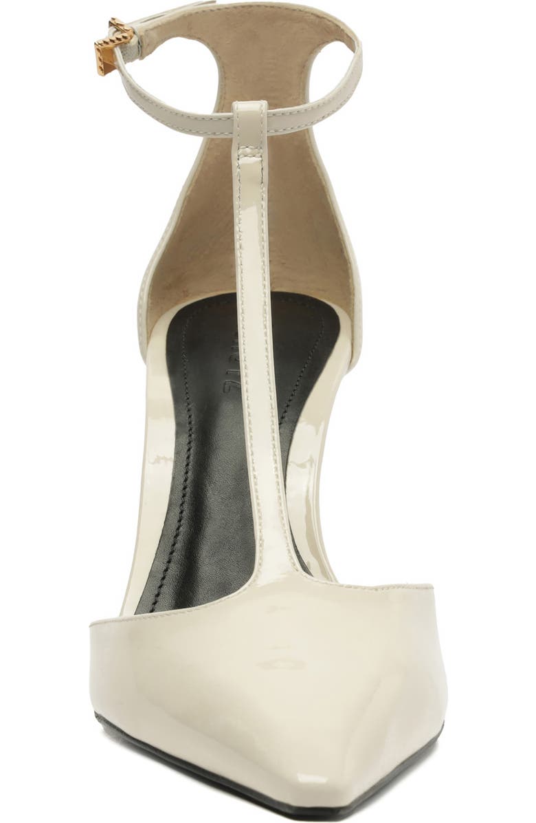 Schutz Allure Pointed Toe T-Strap Pump, Alternate, color, Sugar White