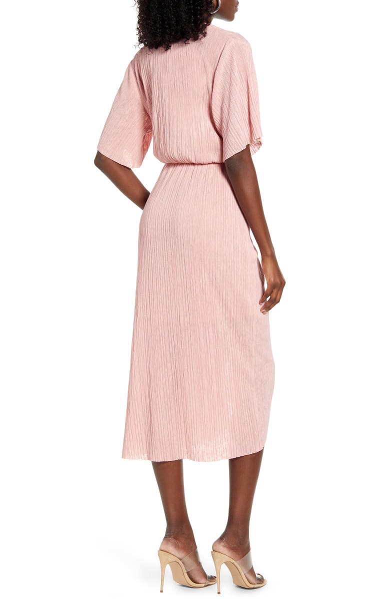 All in Favor Dolman Plissé Midi Dress, Alternate, color,