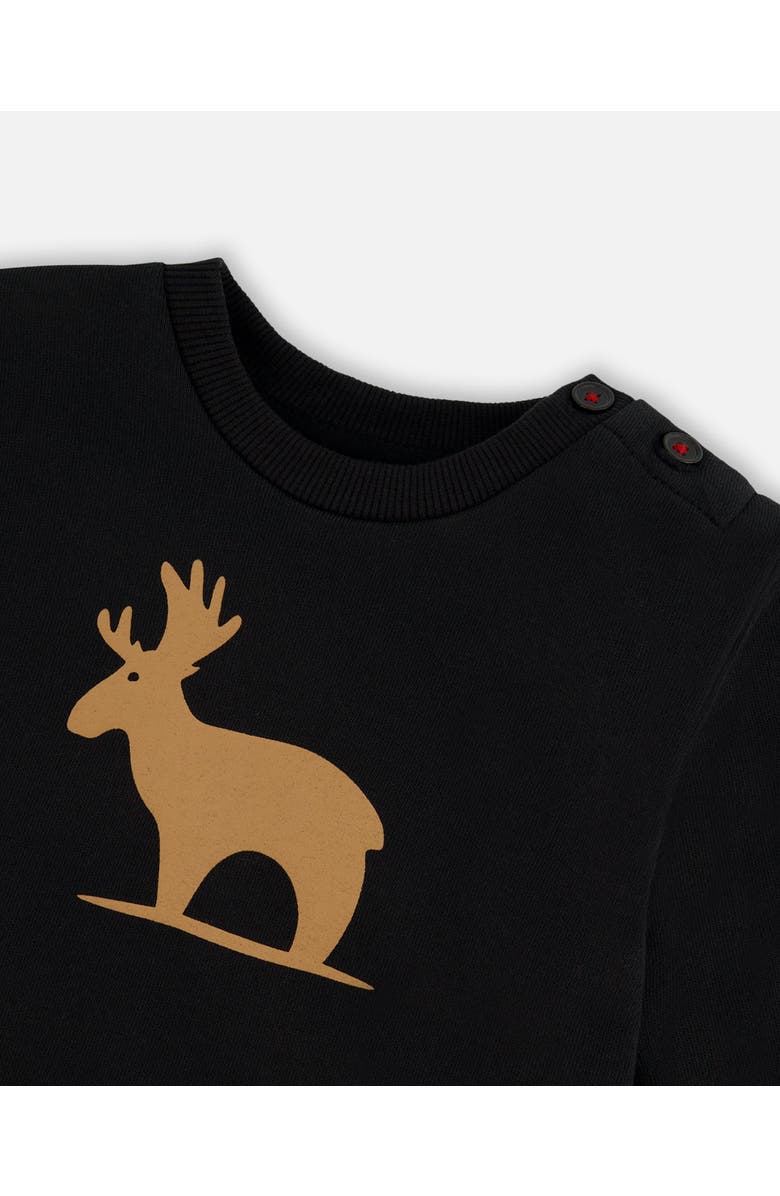 Deux par Deux Baby Boy's Fleece Sweatshirt And Pant Set Plaid Black And Red, Alternate, color, 