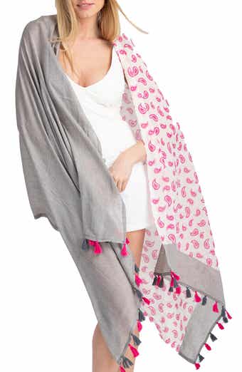 Paisley Panel Tassel Trim Scarf