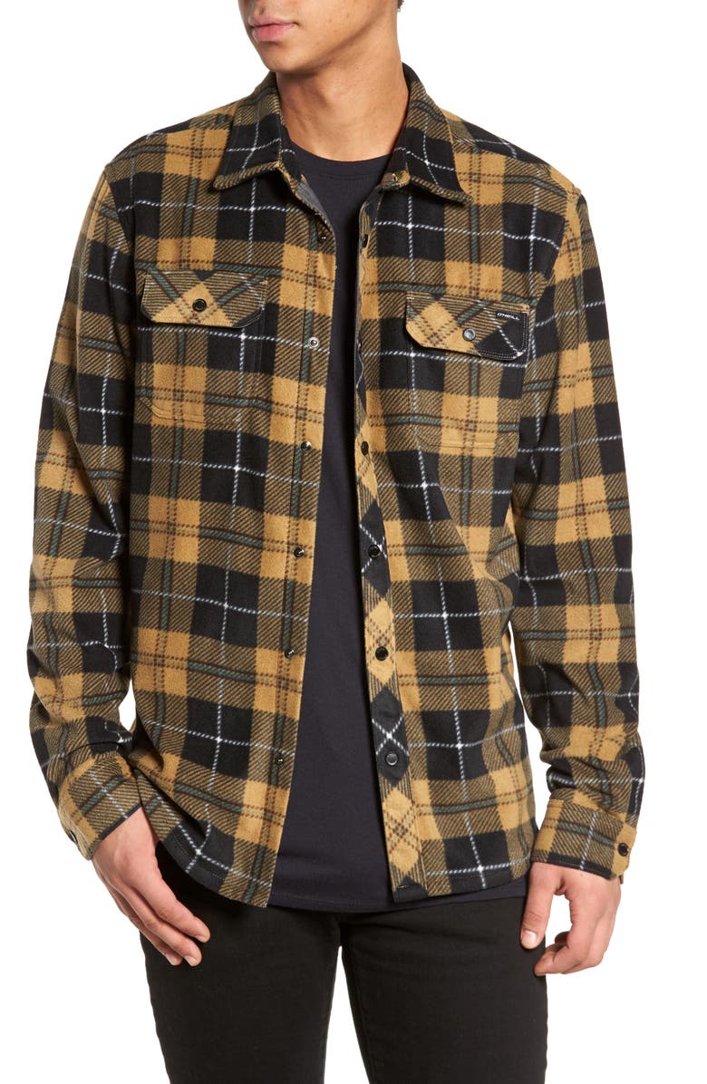 O'Neill Glacier Plaid Fleece Flannel Shirt, Main, color, 