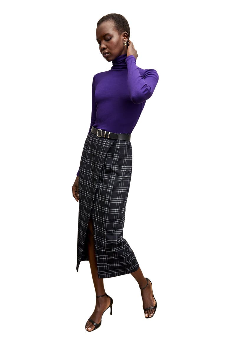 Amara Skirt - Knit Suiting, Alternate, color, Plaid