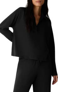 Eileen Fisher Raglan Sleeve Johnny Collar Knit Top