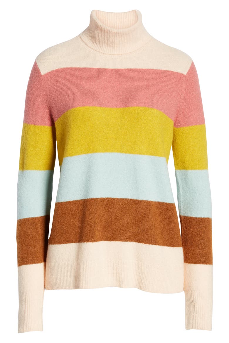 Turtleneck Sweater, Alternate, color, PINK MULTI STRIPE