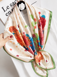 SILKSILKY Pure silk colored square scarf