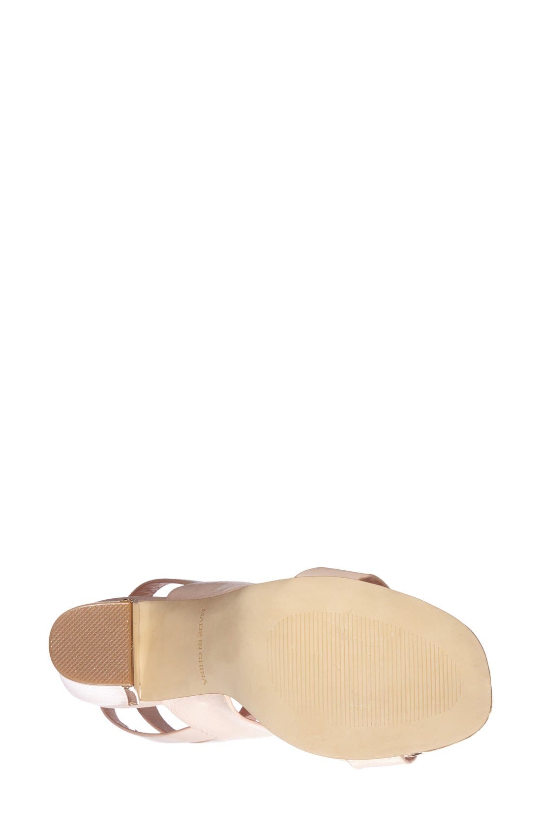 'Riot' Lizard Embossed Ankle Strap Sandals, Alternate, color, NUDE