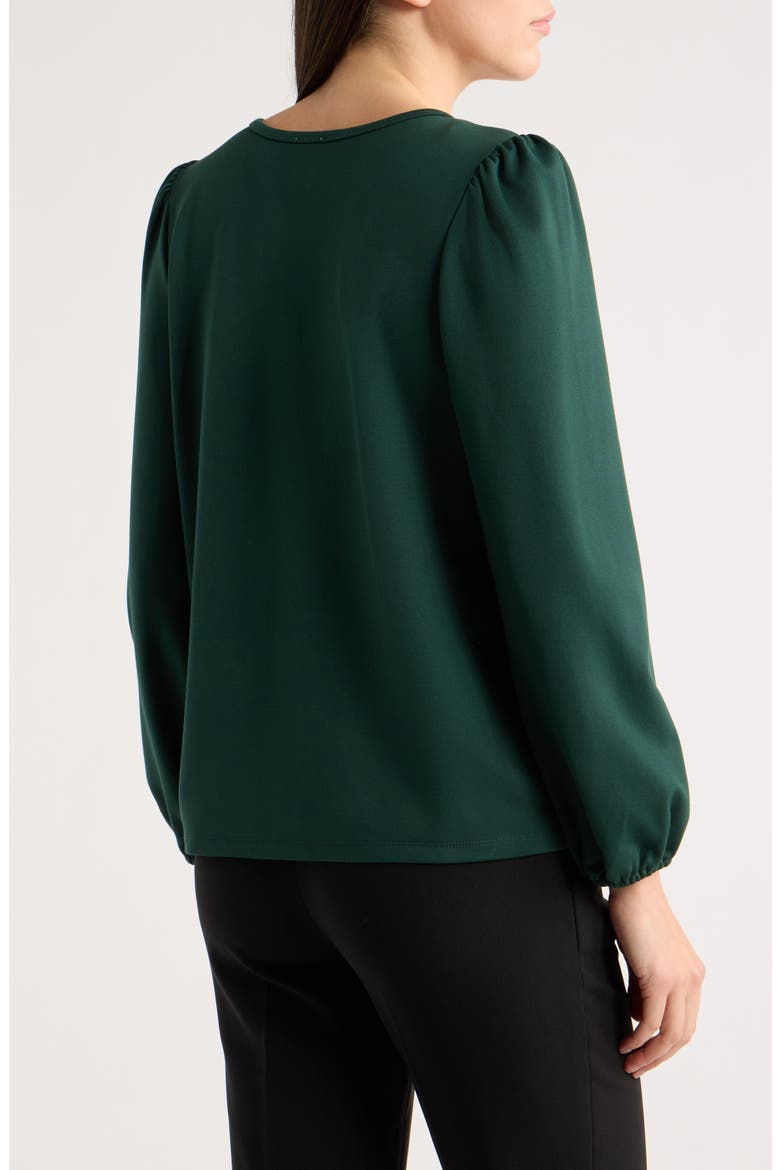Long-Sleeve Puff Shoulder T-Shirt, Alternate, color, PINE FOREST
