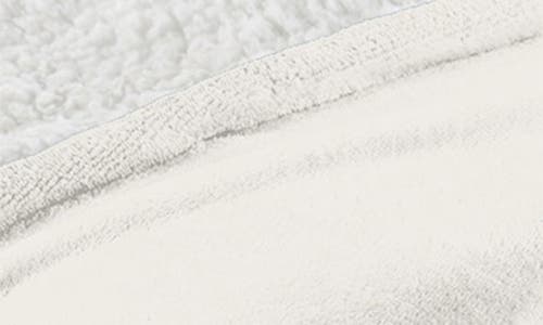 Woven & Weft Faux Shearling Fleece Throw Blanket In White