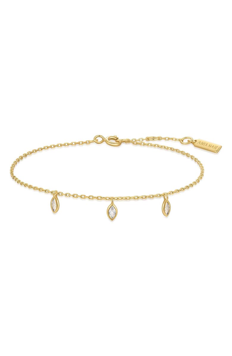 ANIA HAIE Sparkling Triple Station Bracelet, Main, color, Shiny Gold
