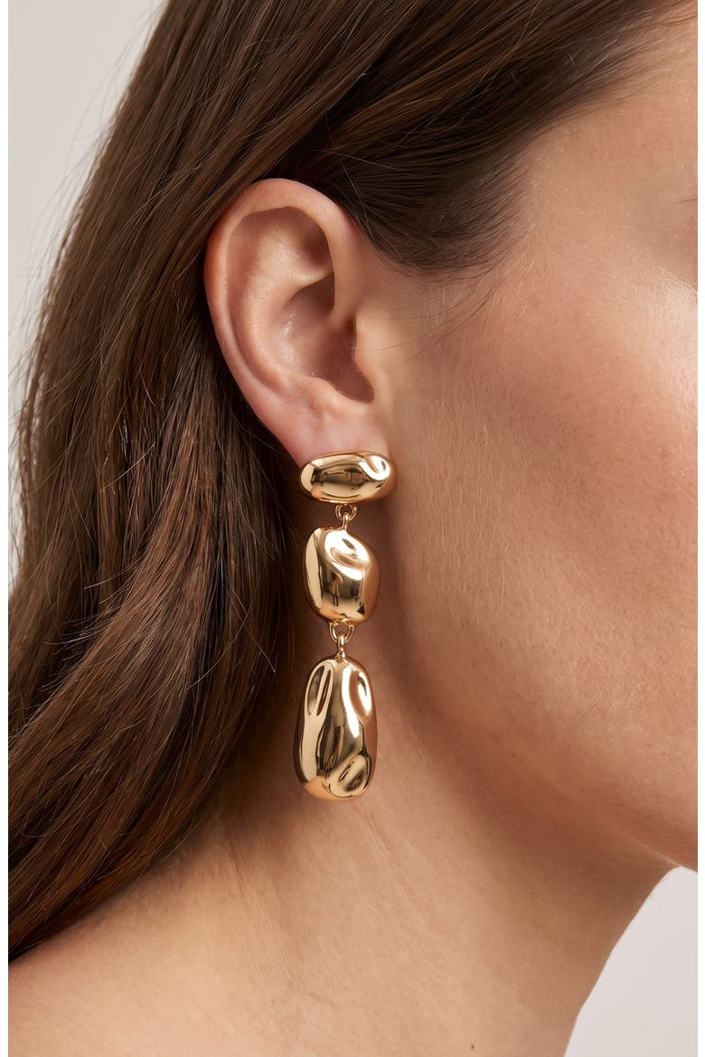 Sculptural Organic Drop Earrings, Main, color, GOLD