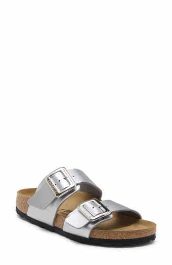 Sydney Luxe Buckle Faux Leather Slide Sandal
