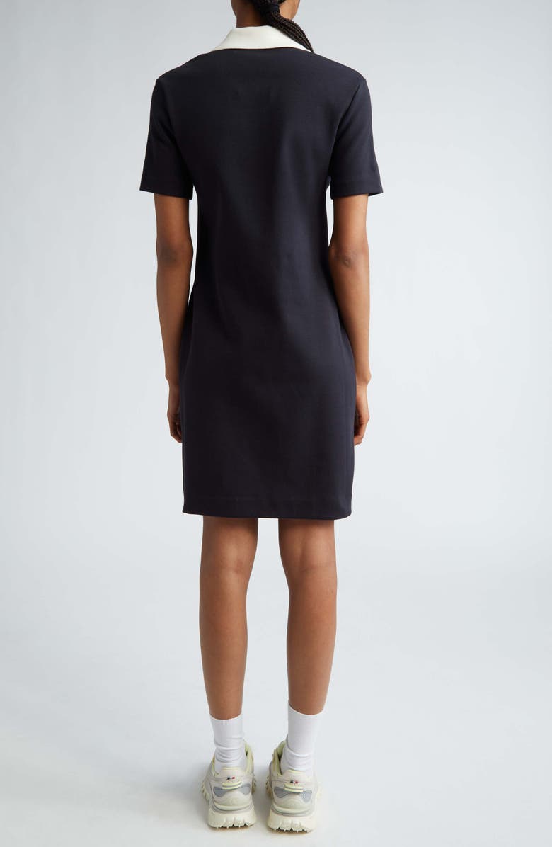 Moncler Stretch Cotton Polo Dress, Alternate, color, Dark Navy Blue