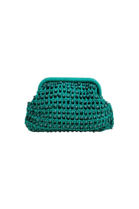 Delhi 100% Raffia Clutch Bag 10 x 6 In