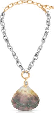 Ettika Mixed Metal Shell Statement Necklace