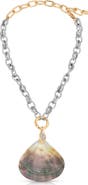 Ettika Mixed Metal Shell Statement Necklace