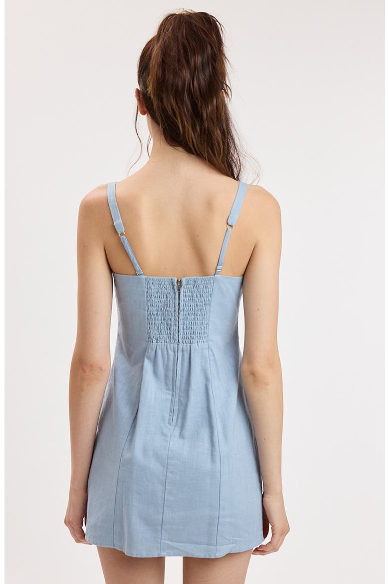Ruffle Trim Sleeveless Minidress, Alternate, color, LIGHT BLUE