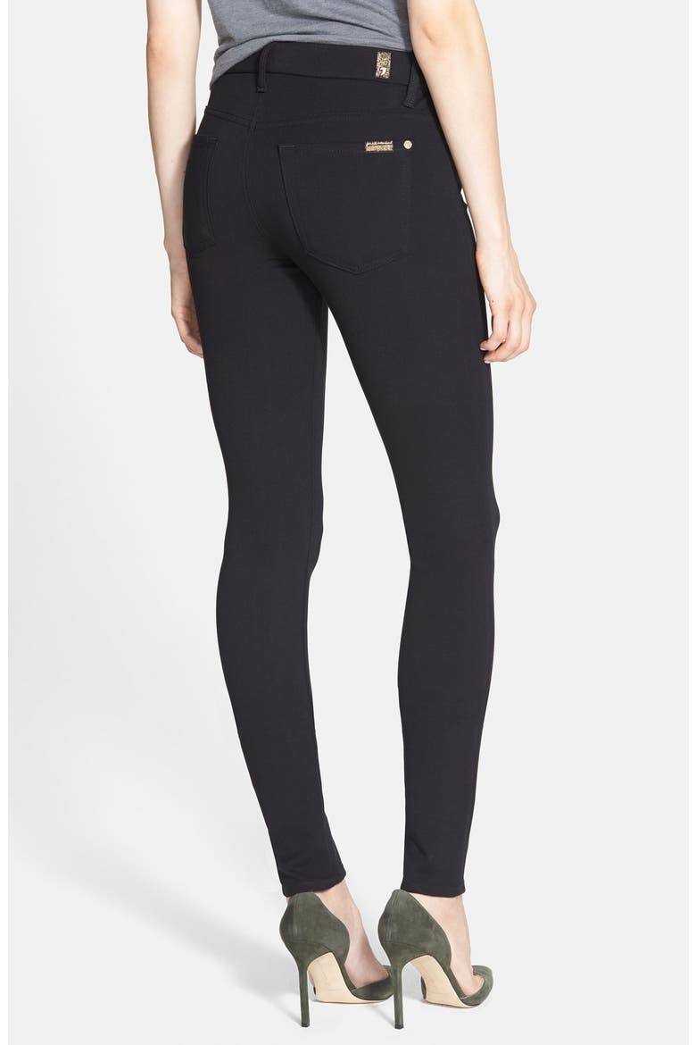 7 For All Mankind® Skinny Double Knit Pants, Alternate, color, BLACK