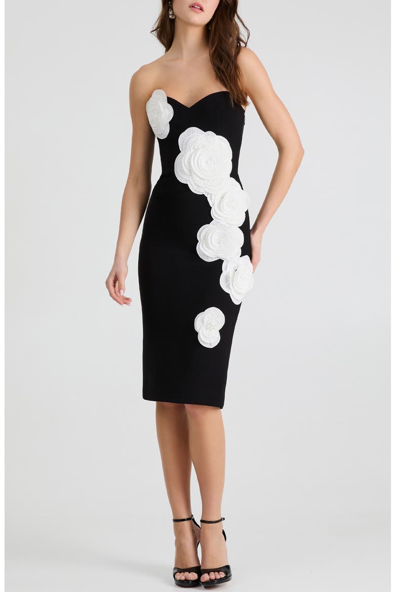 Kaia Floral Appliqué Strapless Dress video