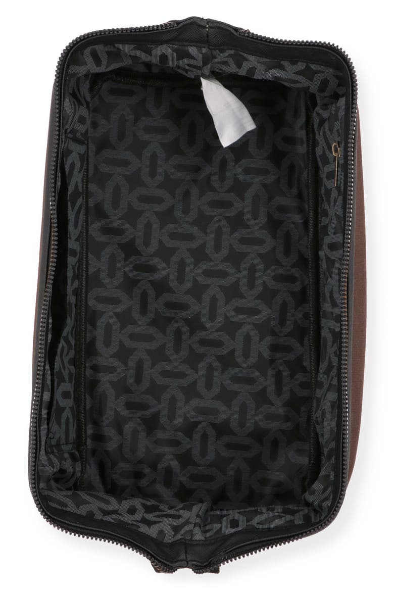 Faux Leather Toiletry Bag, Alternate, color, CHOCOLATE