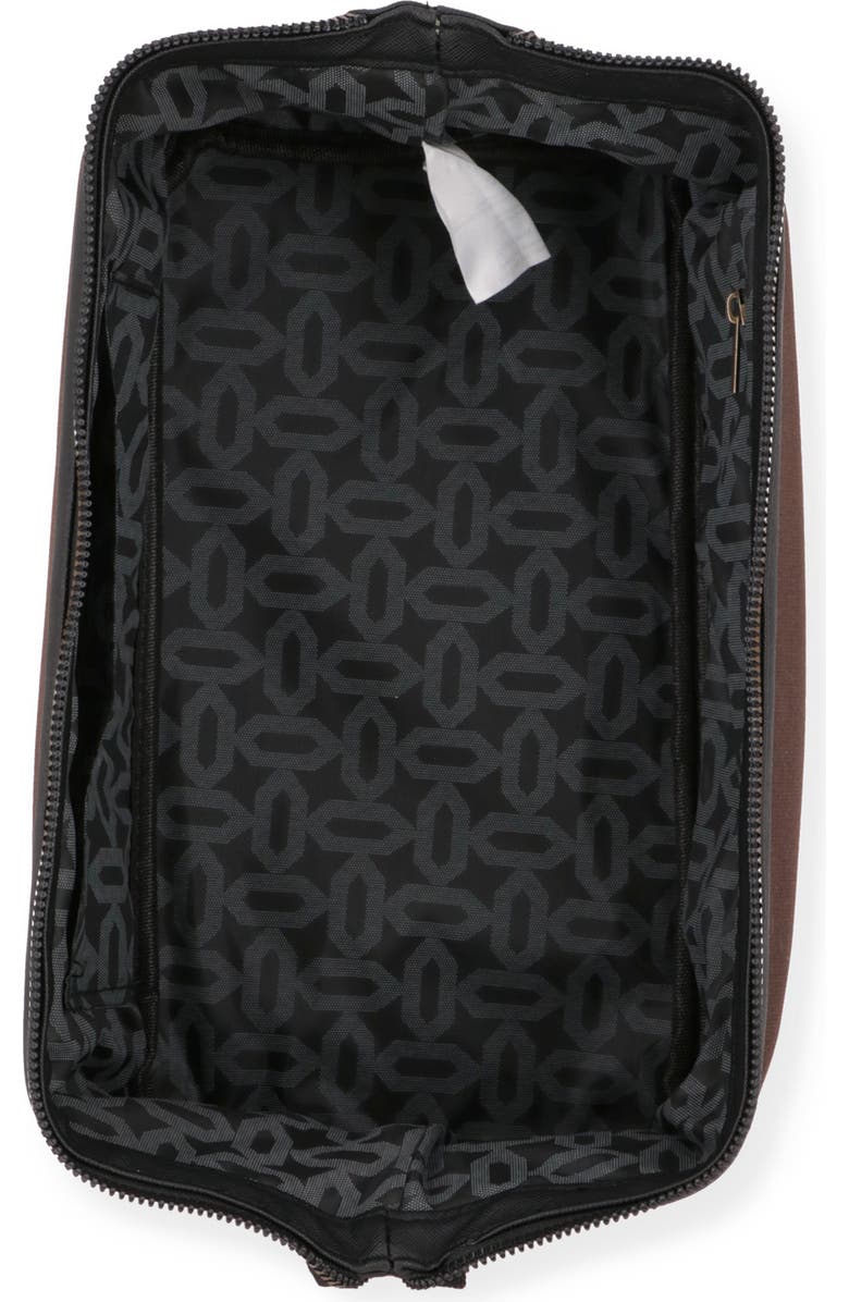 Ted Baker Faux Leather Toiletry Bag, Alternate, color, Chocolate