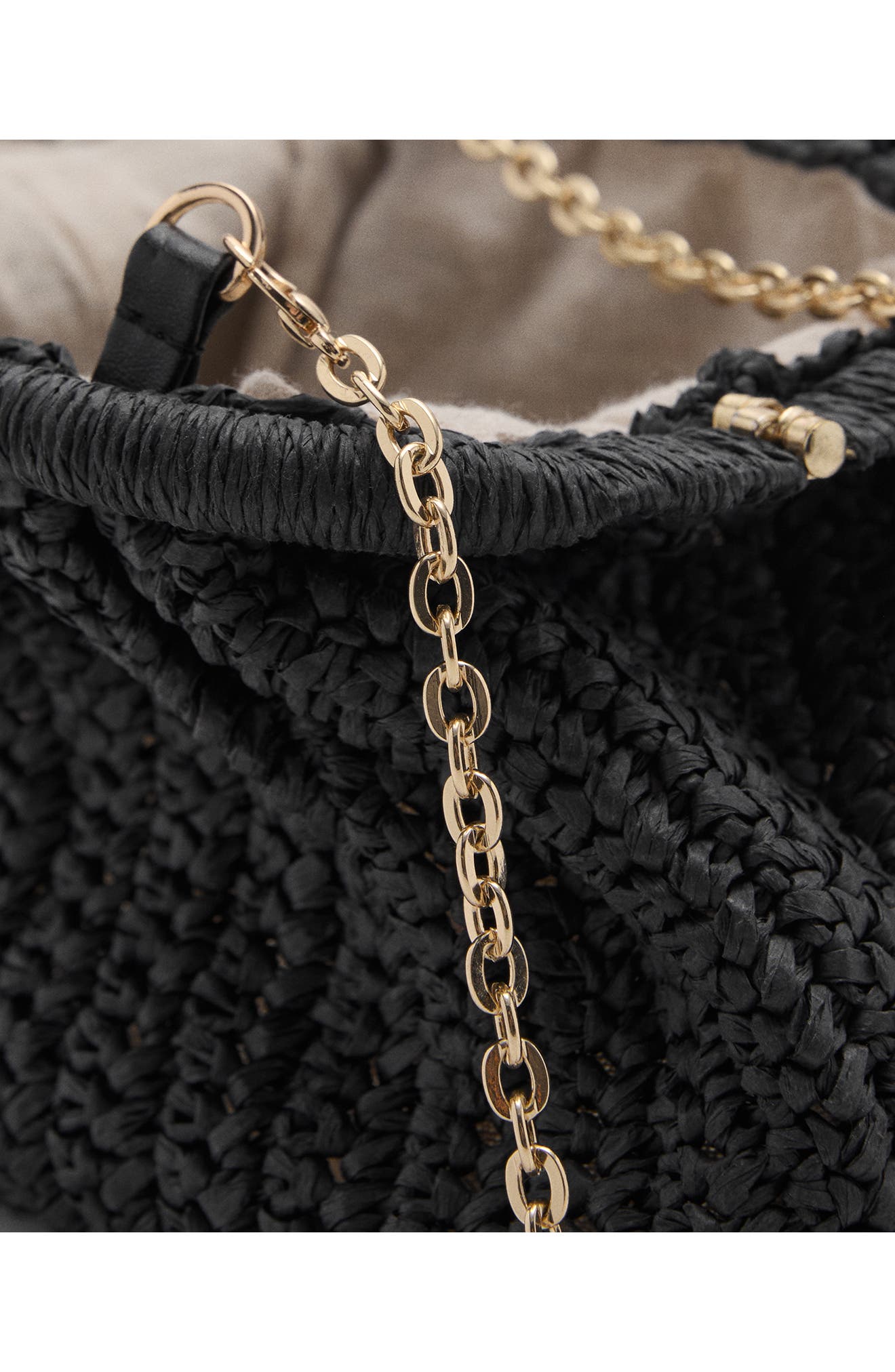 MANGO Natural Fiber Clutch Bag with Removable Chain Strap, Alternate, color, 