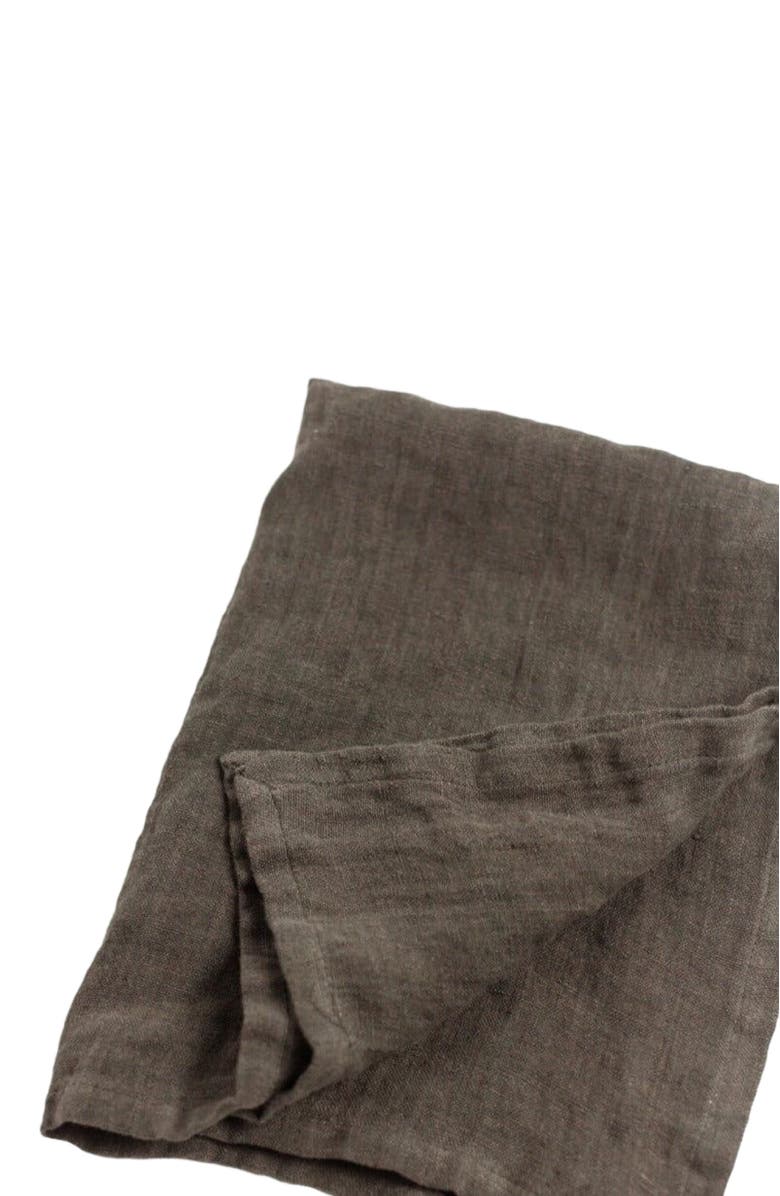 Creative Women Stone Washed Linen Tea Towel, Alternate, color, Iron Ore