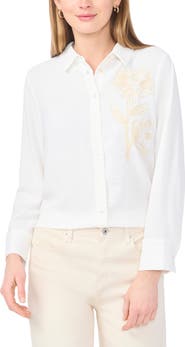 Vince Camuto Soutache Flower Button-Up Shirt