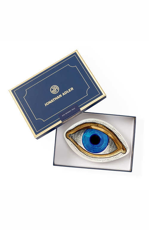 Jonathan Adler Eye Trinket Tray In Blue/gold
