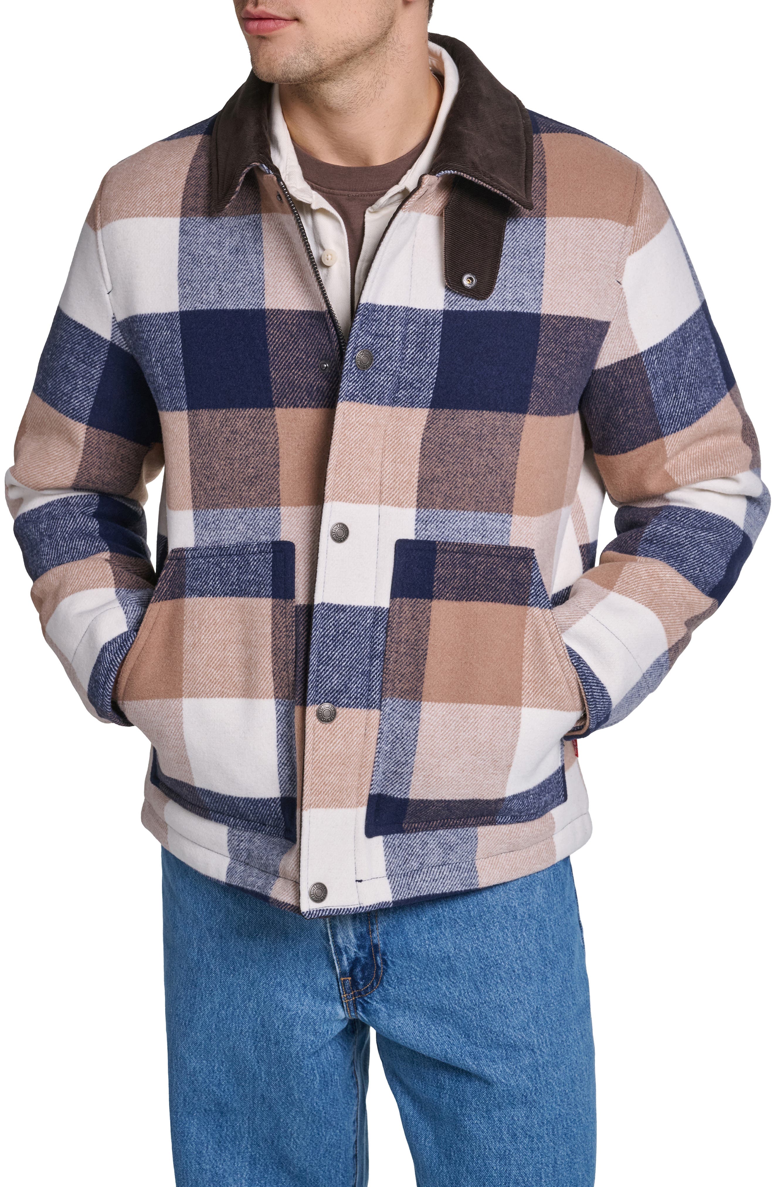 TAN/ NAVY PLAID