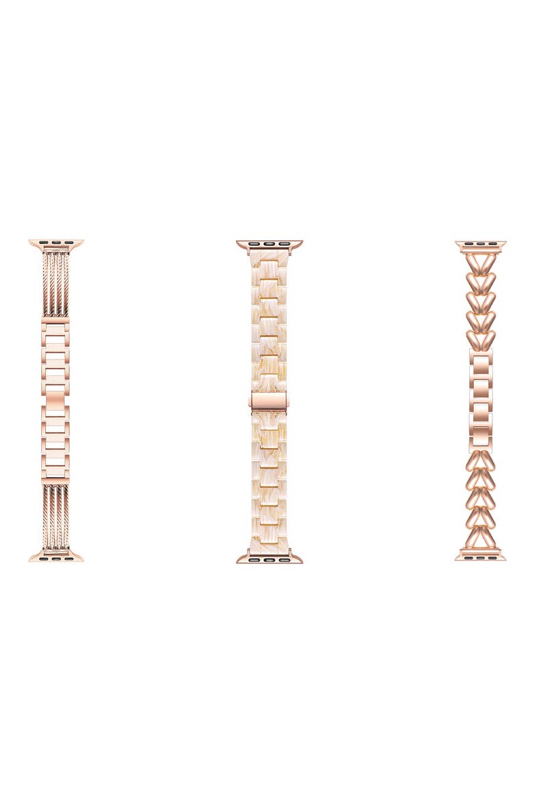 Caroline Assorted 3-Pack Apple Watch® Watchbands, Alternate, color, ROSE GOLD