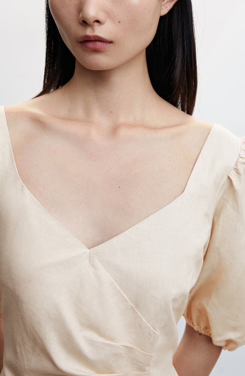 MANGO Puff Sleeve Jumpsuit, Alternate, color, 