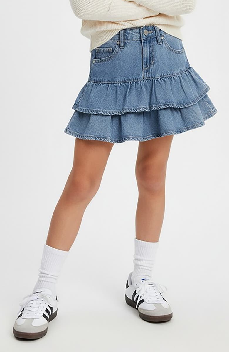 Joe's Jeans Kids' Ruffle Denim Mini Skort, Alternate, color, 