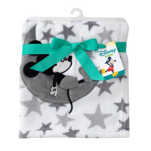 Lambs & Ivy Disney Baby Mickey Mouse Celestial Fleece Blanket In White