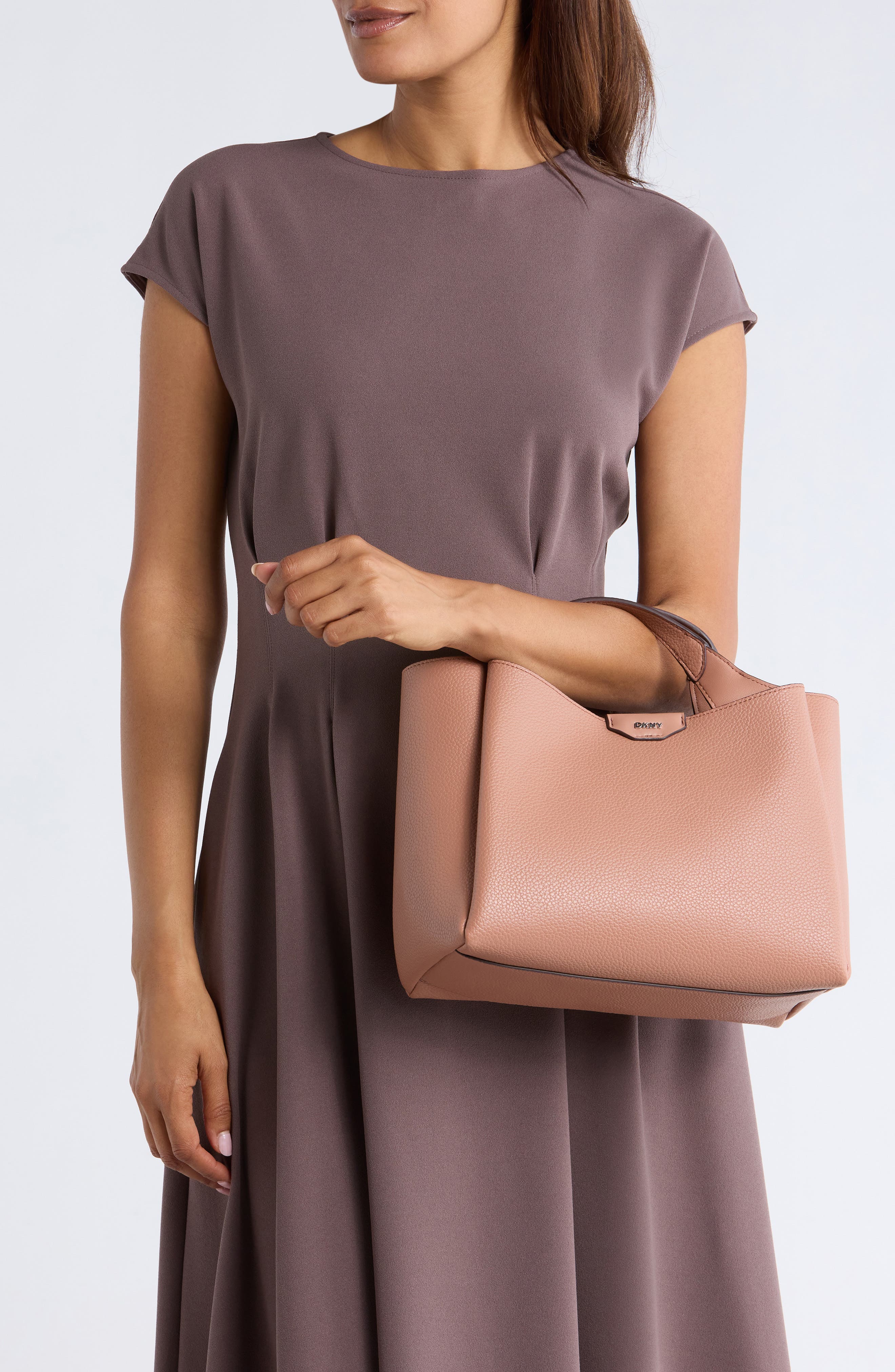 DKNY Willa Satchel Bag, Alternate, color, Hot Cocoa