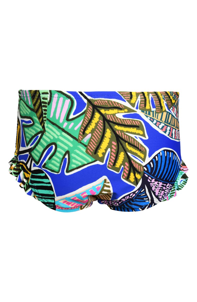 La Blanca Kids' Neon Long Sleeve Two-Piece Rashguard Swimsuit, Alternate, color, Blue Multi