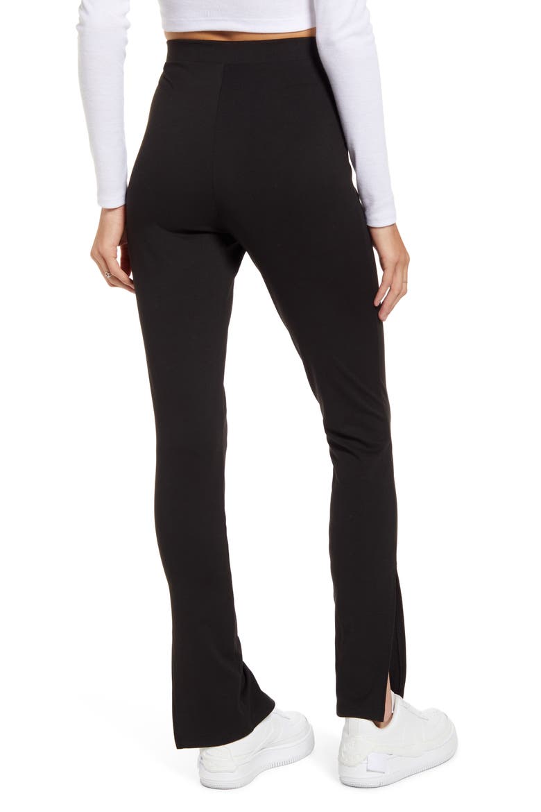 Side Slit Leggings, Alternate, color, BLACK