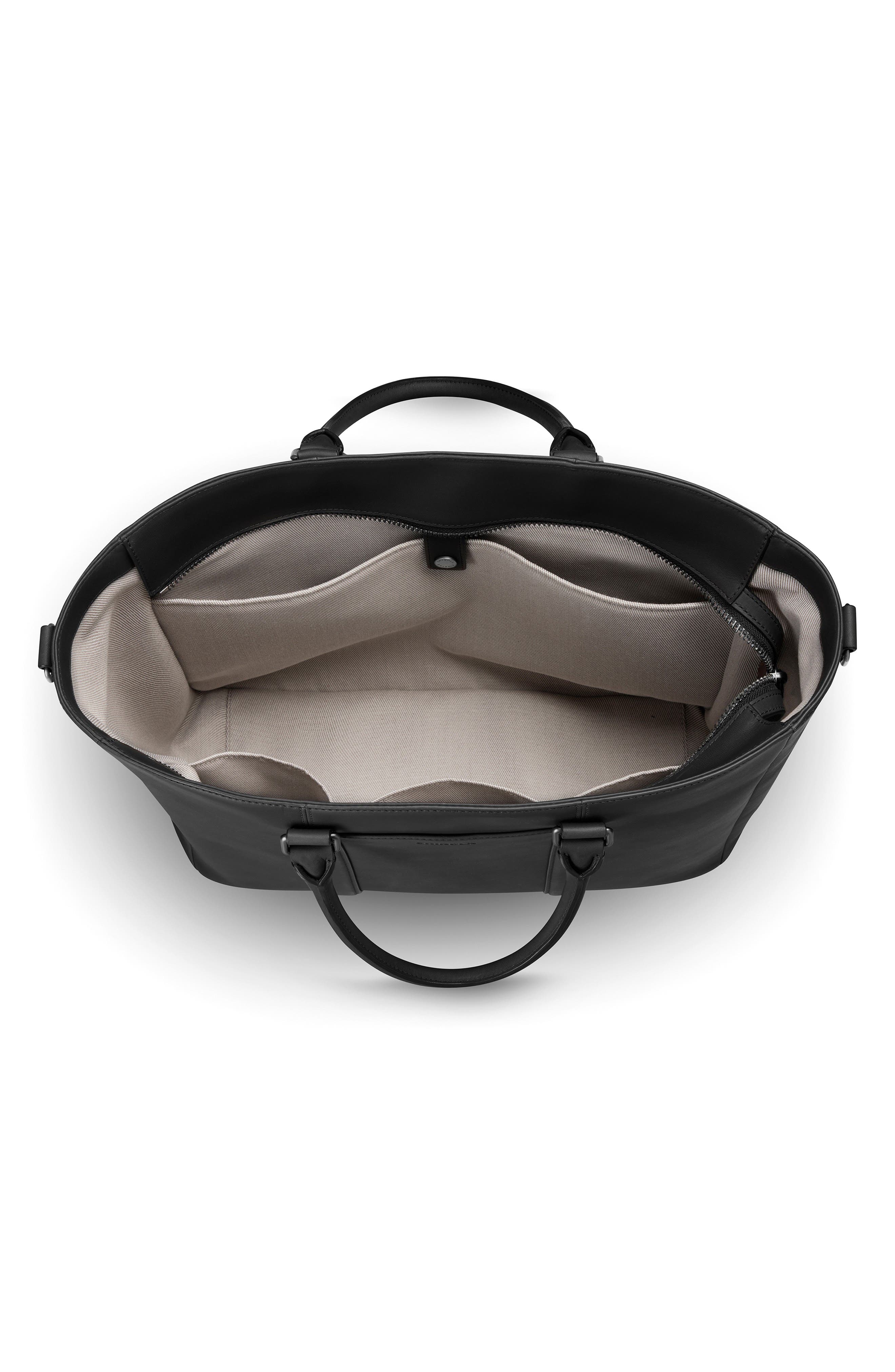 Runwell Leather Zip Briefcase, Alternate, color, BLACK