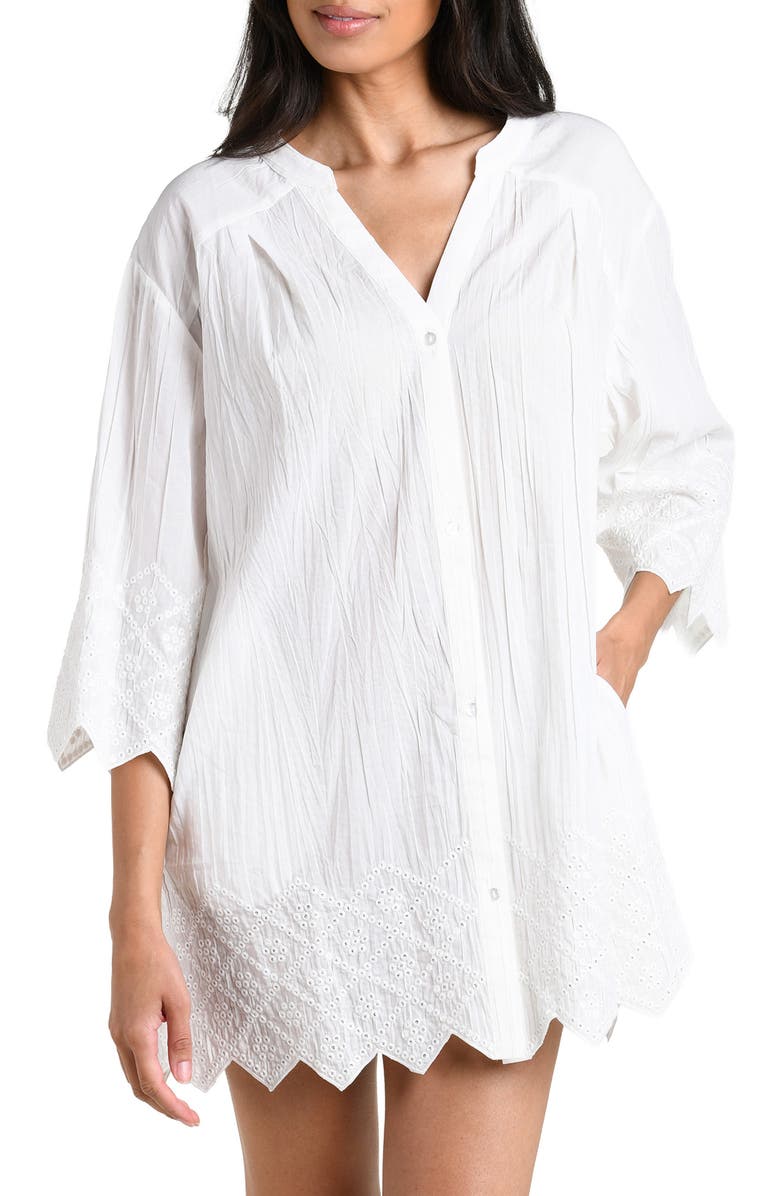 La Blanca Crinkle Collective Cover-Up Minidress, Main, color, 