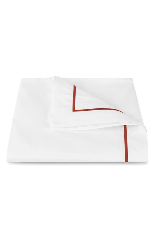 Matouk Bergamo Cotton Percale Duvet Cover In White