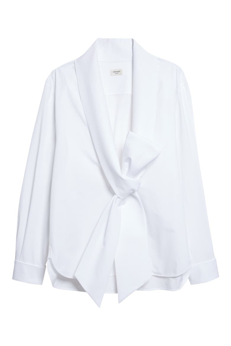 Lavalliere Plunge Neck Top, Alternate, color, BLANC