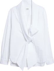 Saint Laurent Lavalliere Plunge Neck Top